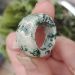 New Faceted Natural Moss Agate Ring.